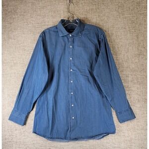 Proper Cloth Washed Italian Denim Shirt Mens L Blue Stretch Cotton Midweight